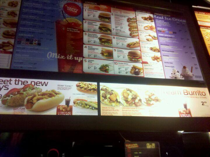 Sonic Drive-In меню