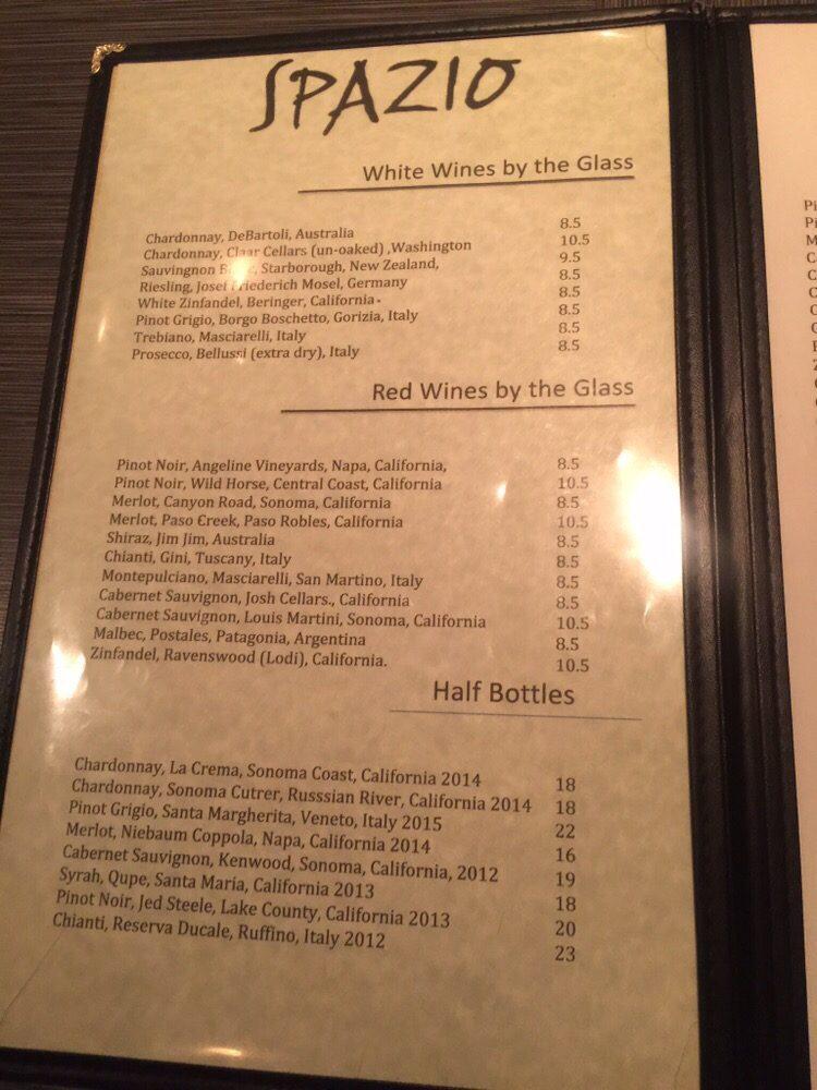 Spazio Restaurant & Bar меню