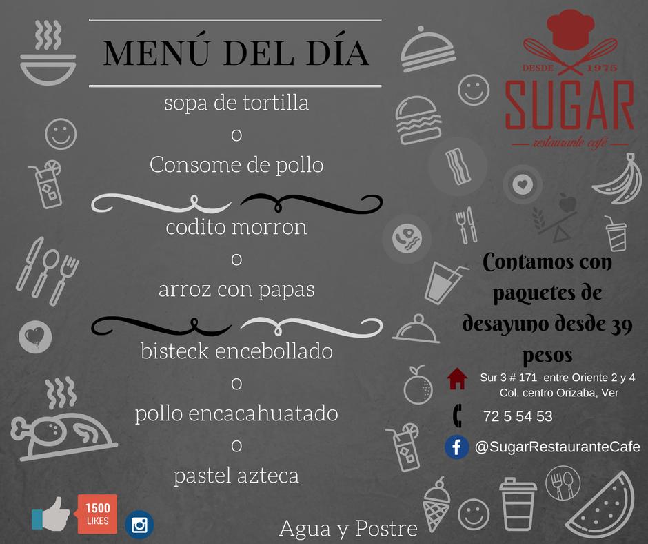 Restaurant Sugar меню