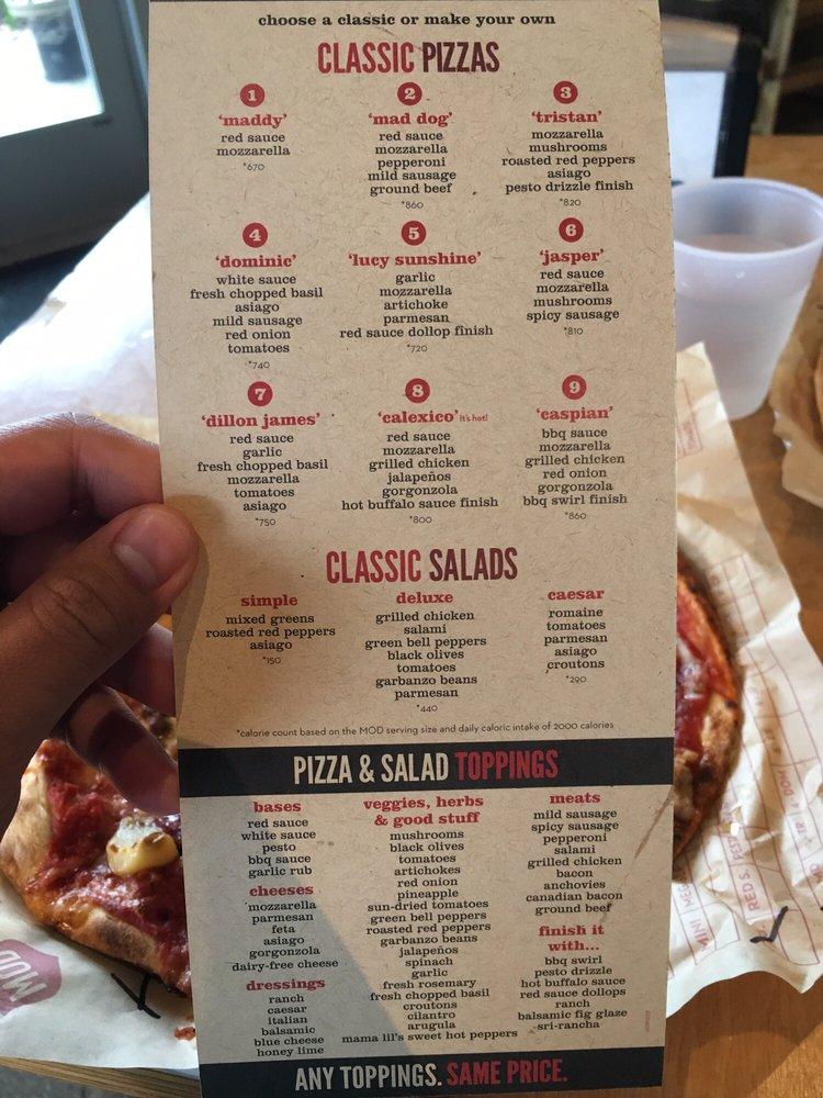 MOD Pizza меню