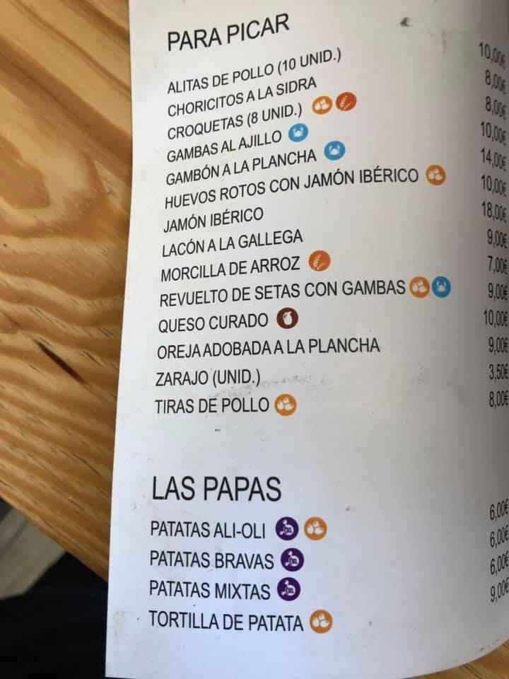 Restaurante El Risco Madrid меню
