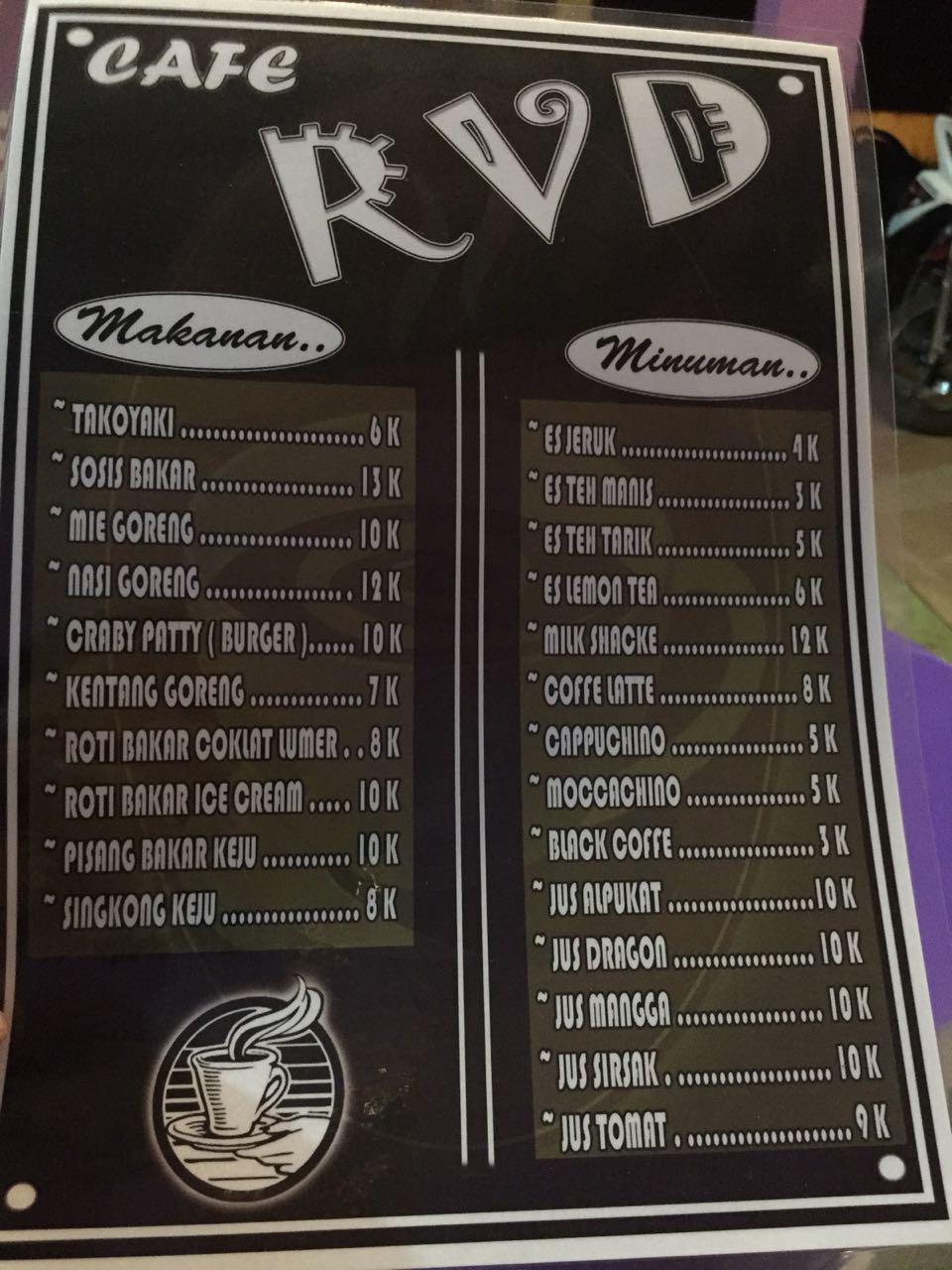 Caffe RvD меню