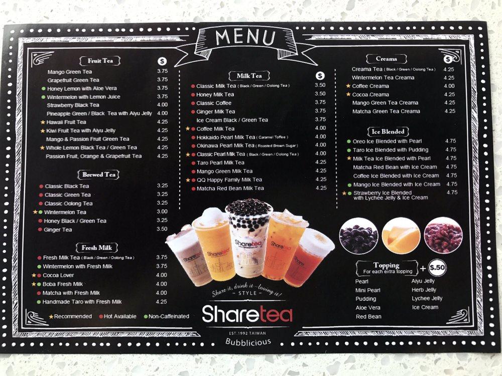 Sharetea меню