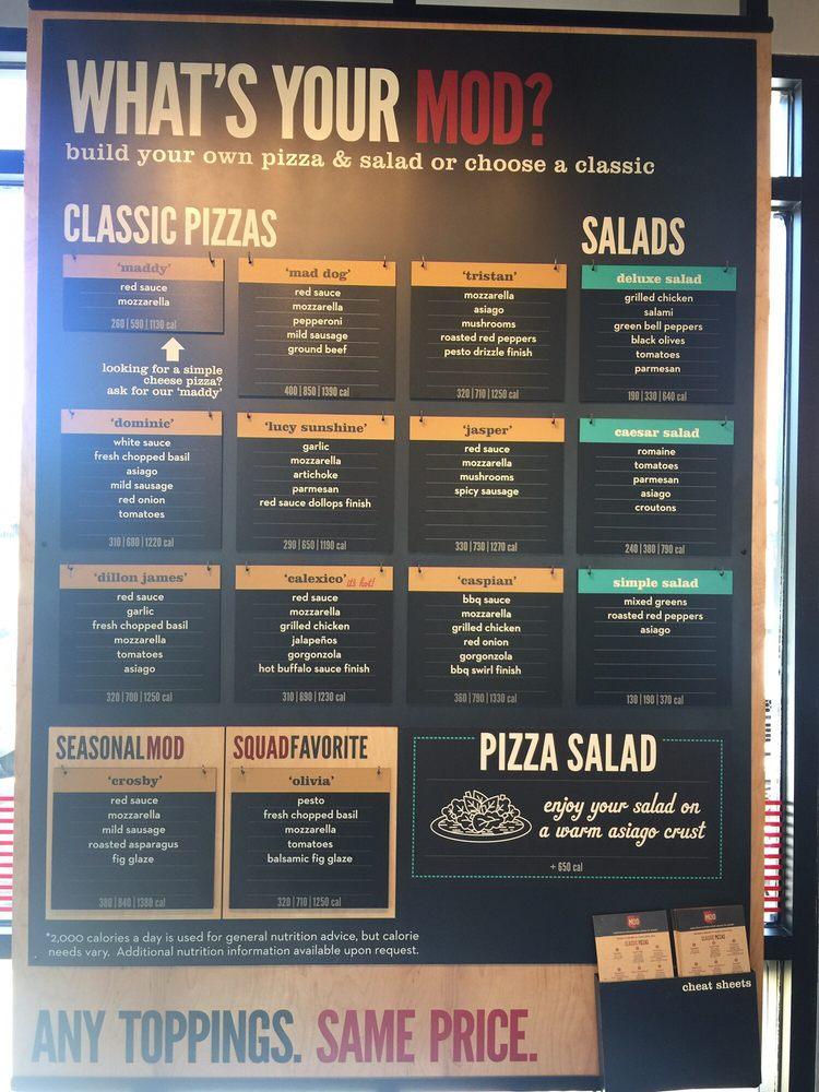 MOD Pizza меню