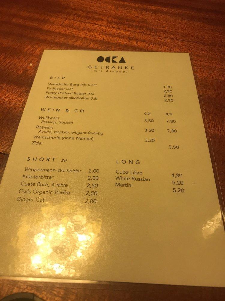 Café Ocka меню