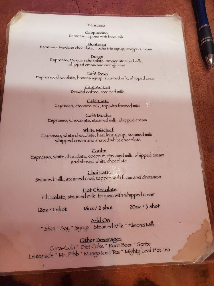Deva Cafe меню