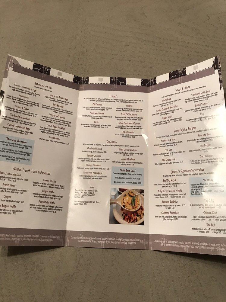 Joanna's Cafe меню