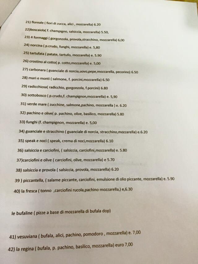 Da Fabrizio меню