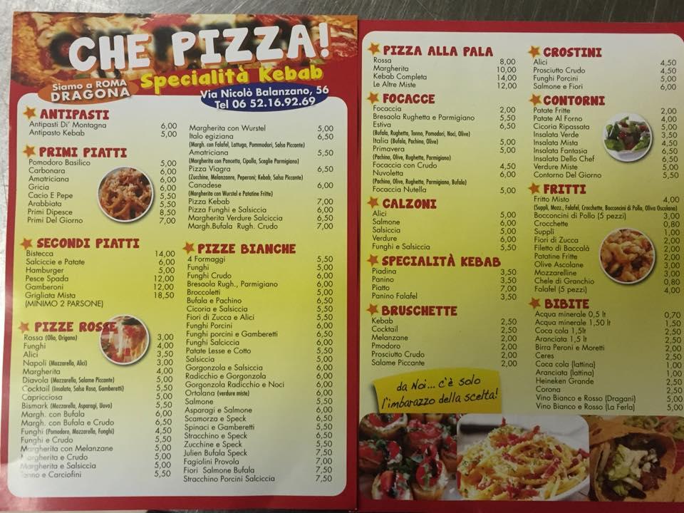 Che Pizza меню