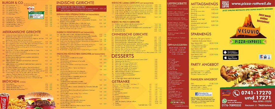 Vesuvio Pizza-Express меню