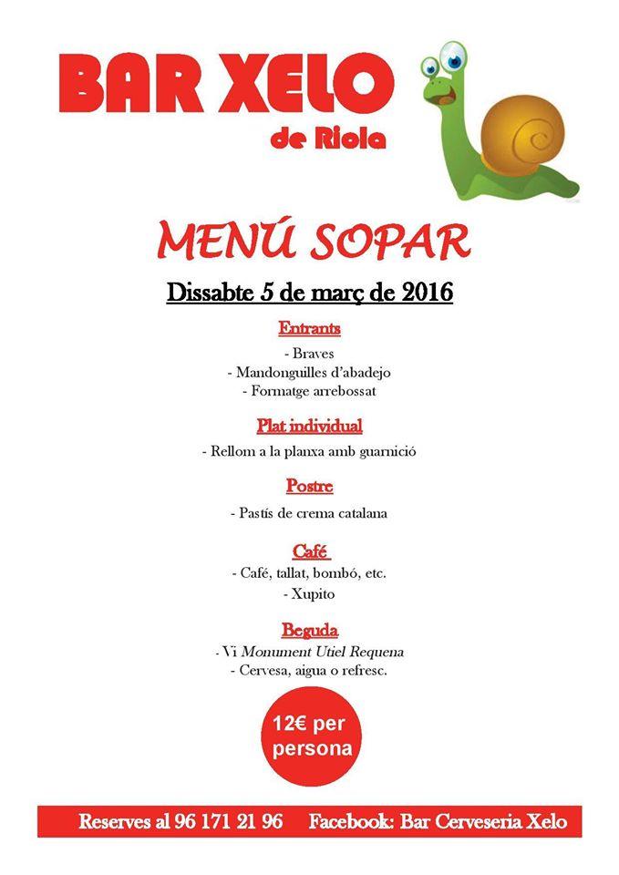 Bar Cerveseria Xelo меню
