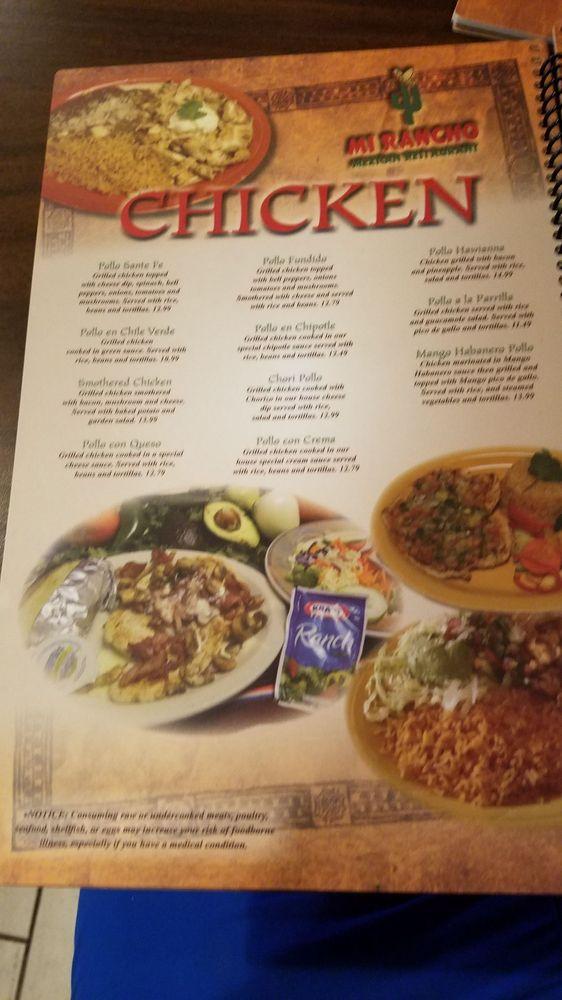 Mi Rancho меню