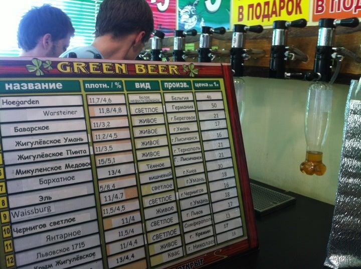 Green Beer меню