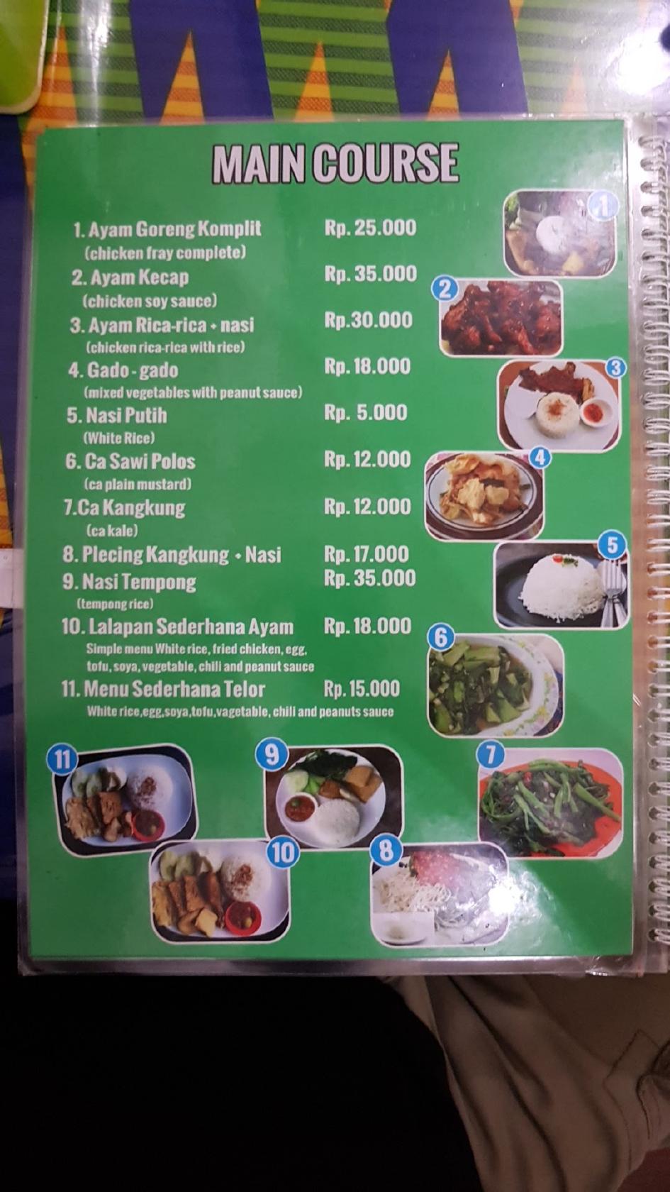 Menu Cafe меню