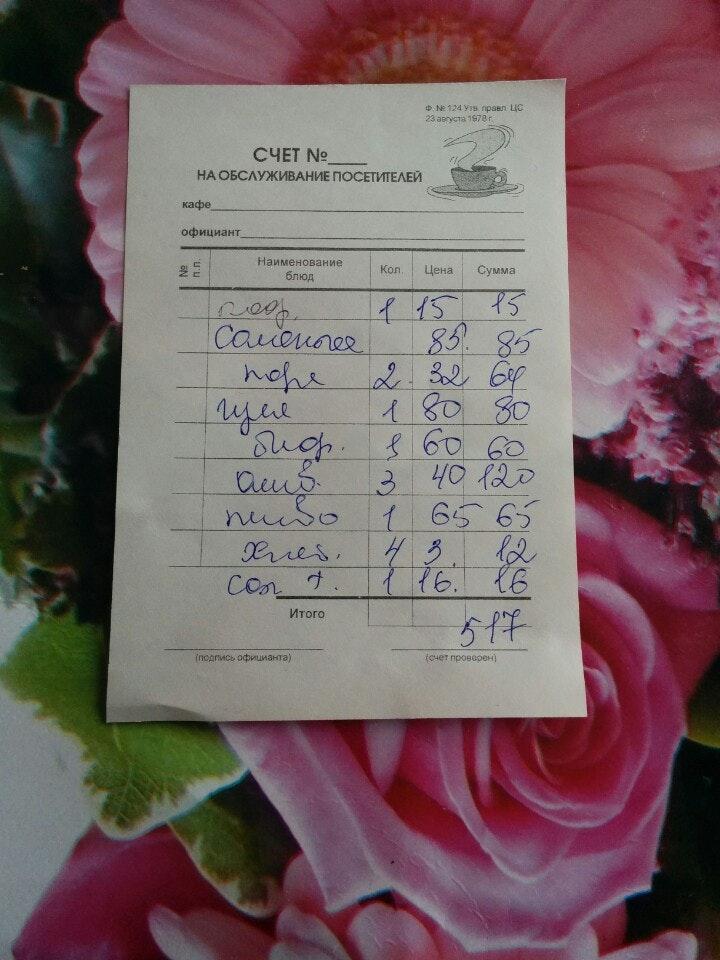 Ресторан меню