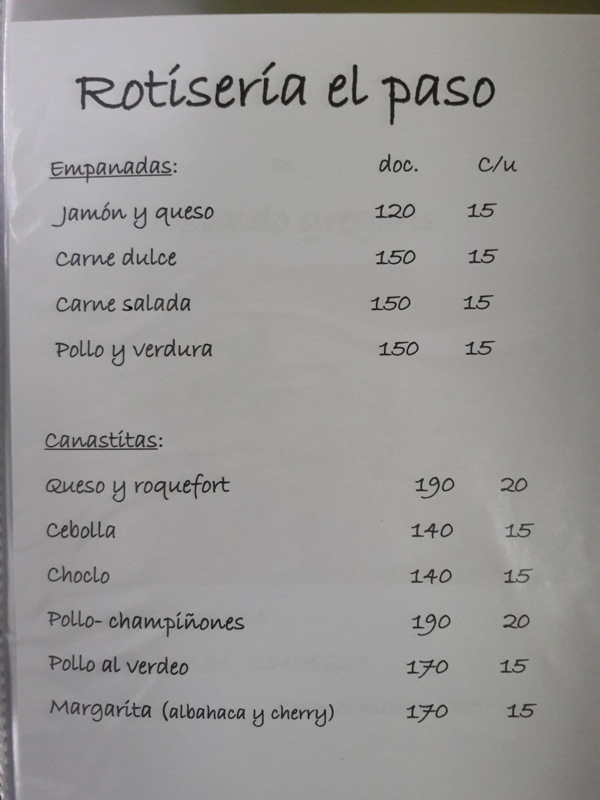 El paso меню