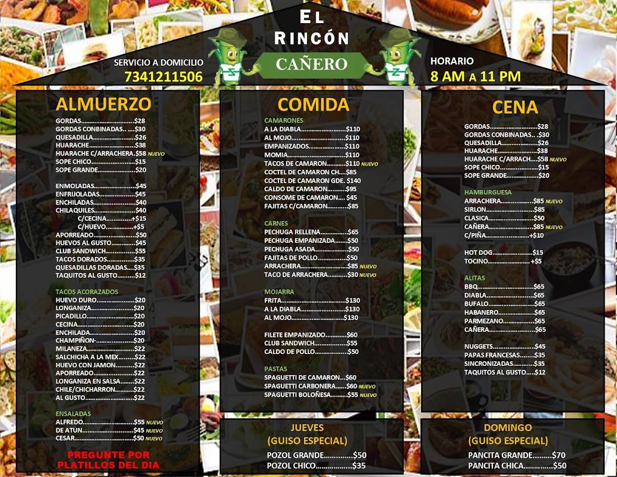 El changarro меню