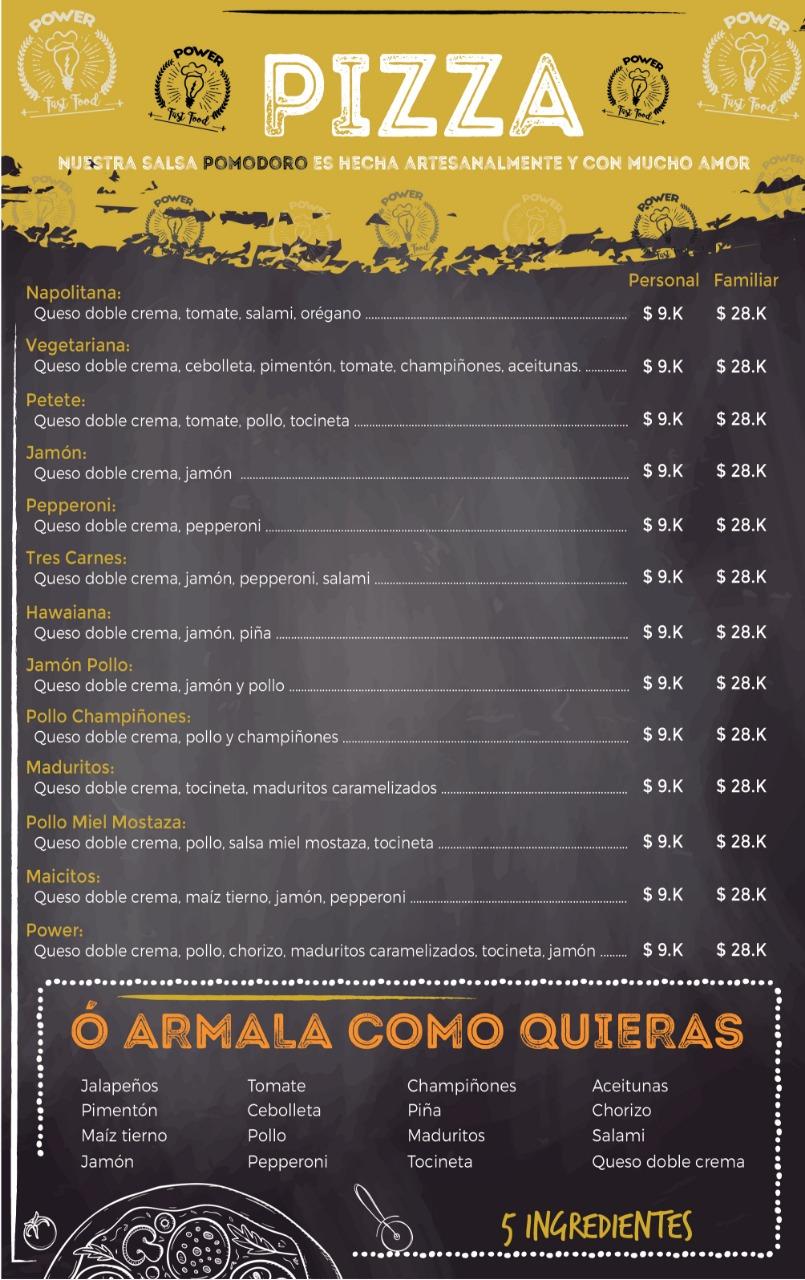 Power Fast Food меню
