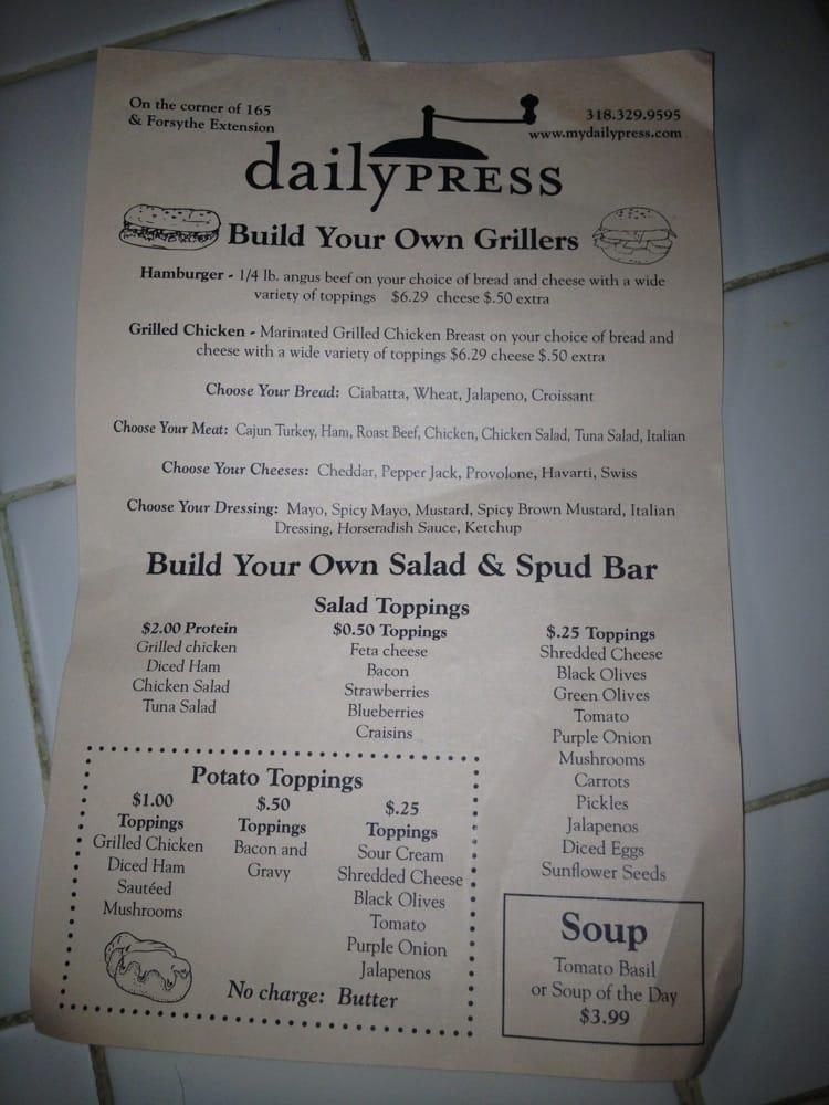 Daily Press меню