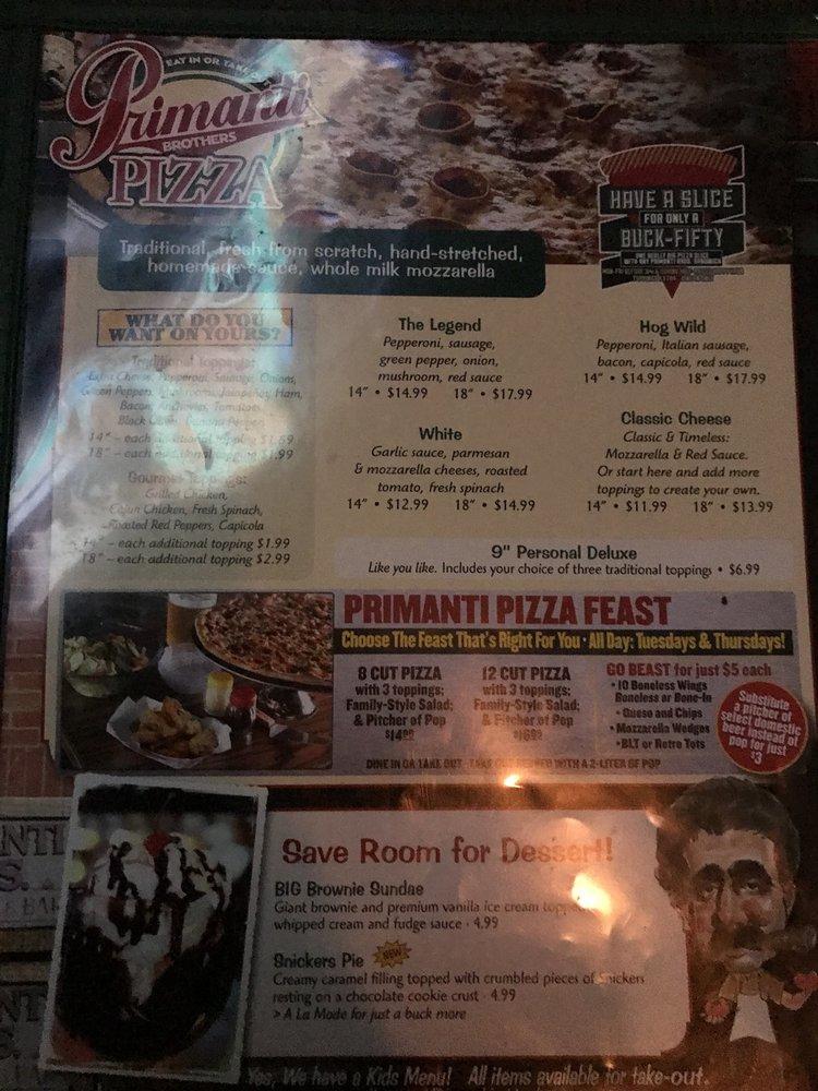 Primanti's меню