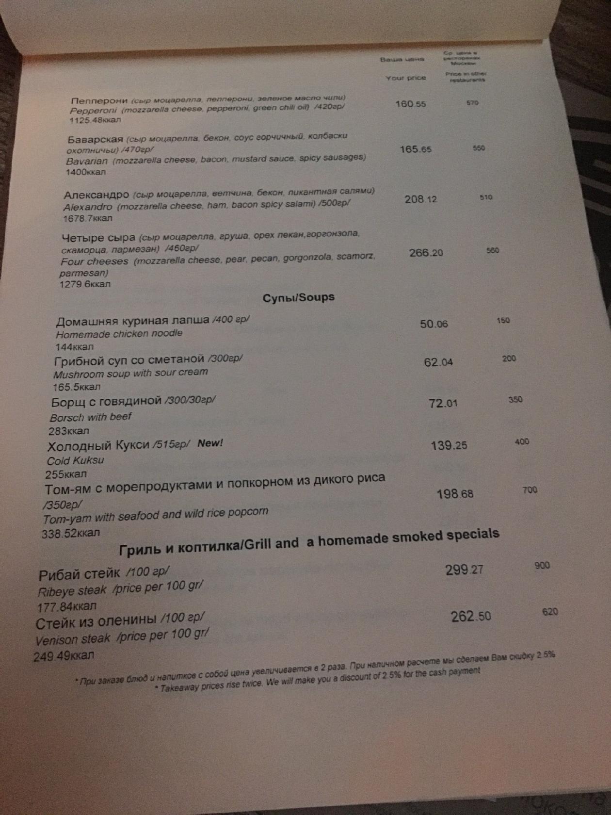 True Cost Прожектор меню