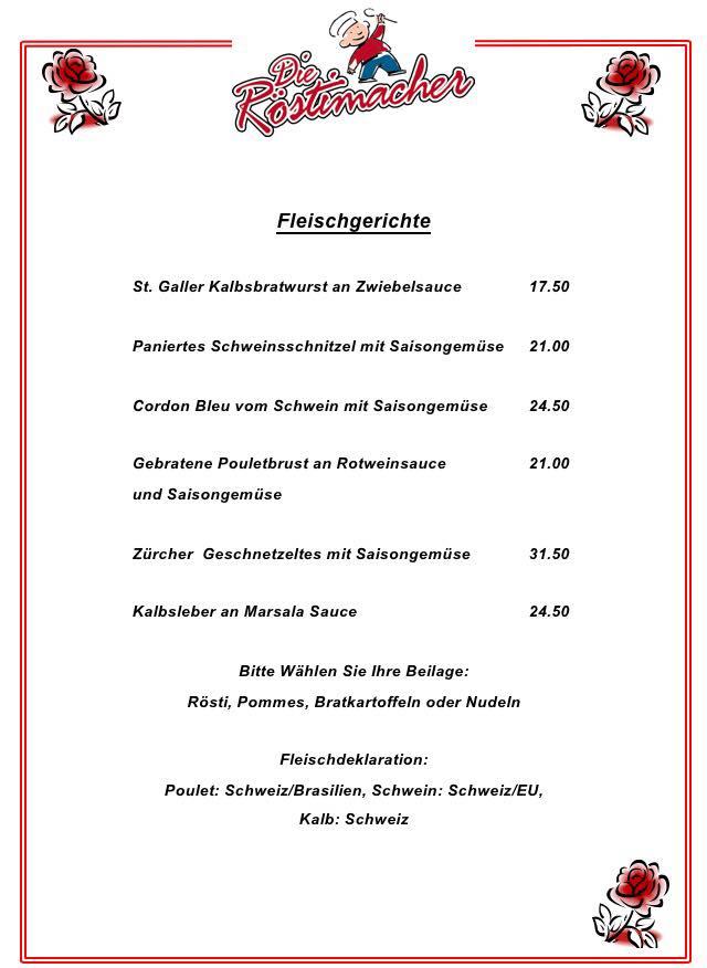 Die Röstimacher меню