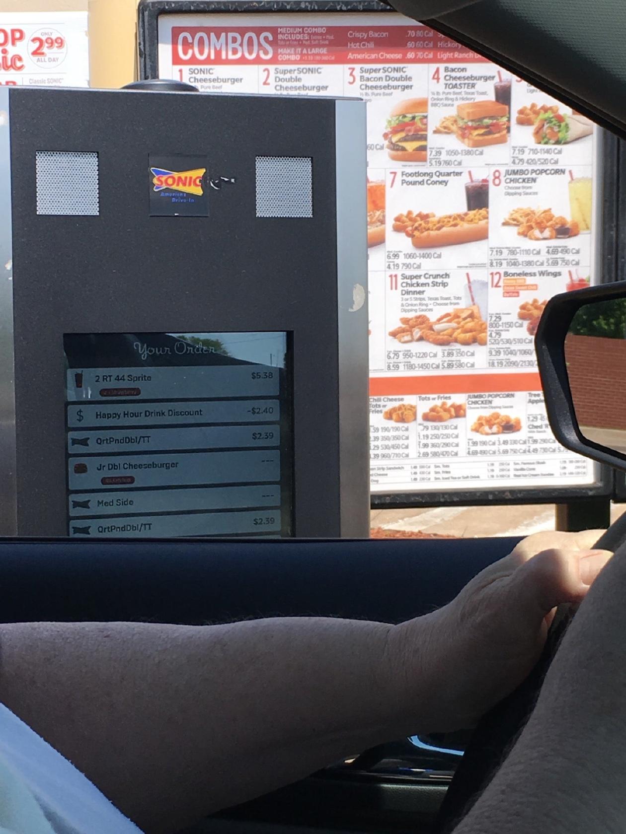 Sonic Drive-In меню