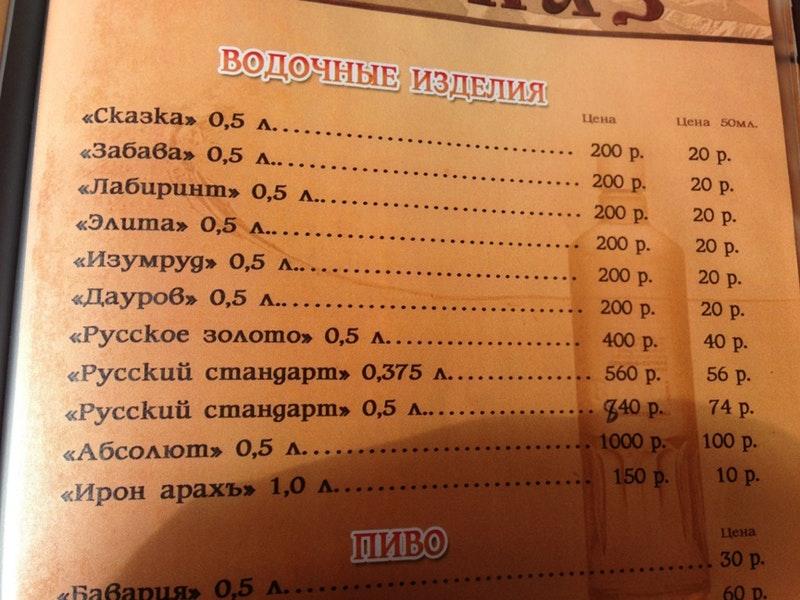 Кавказ меню