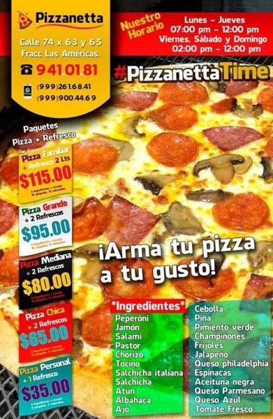 Pizzanetta меню