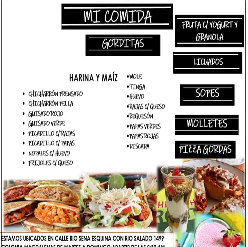 Gorditas rio sena меню