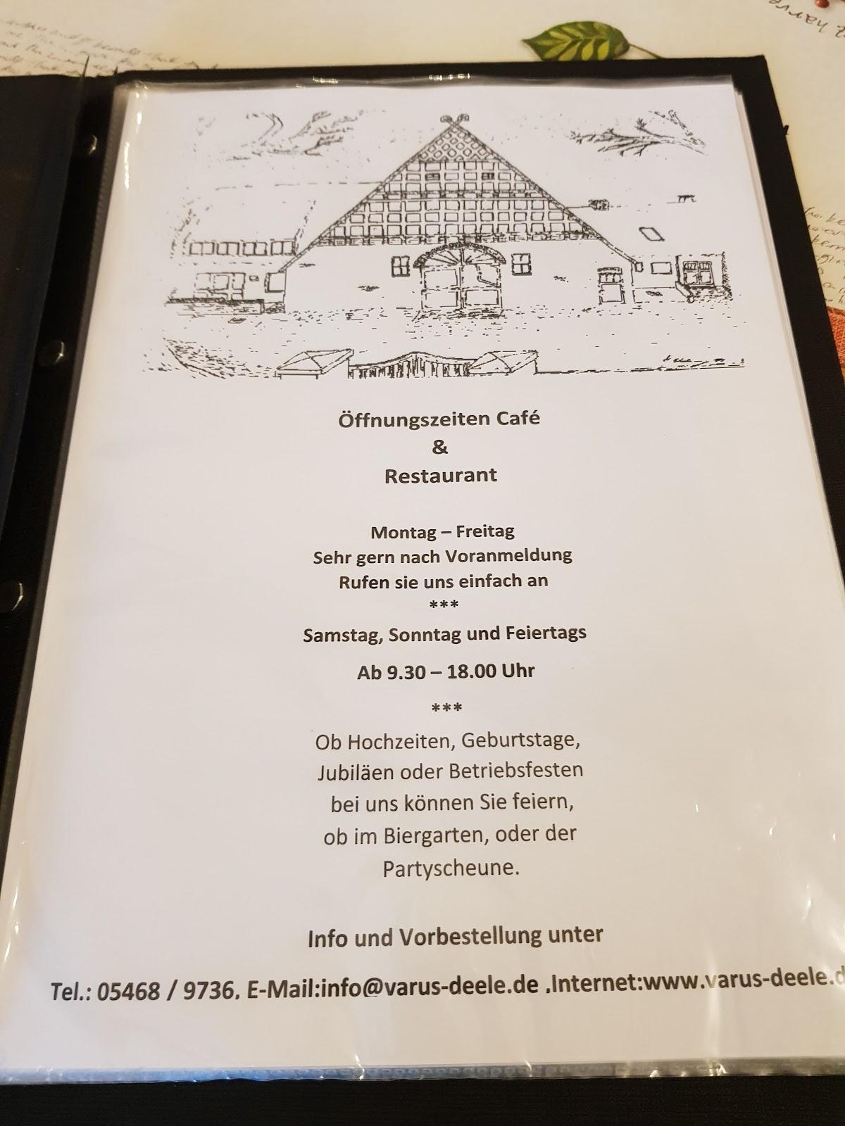 Varus-Deele – Bauerncafé, Landgasthaus, Ferienwohnungen Bramsche меню