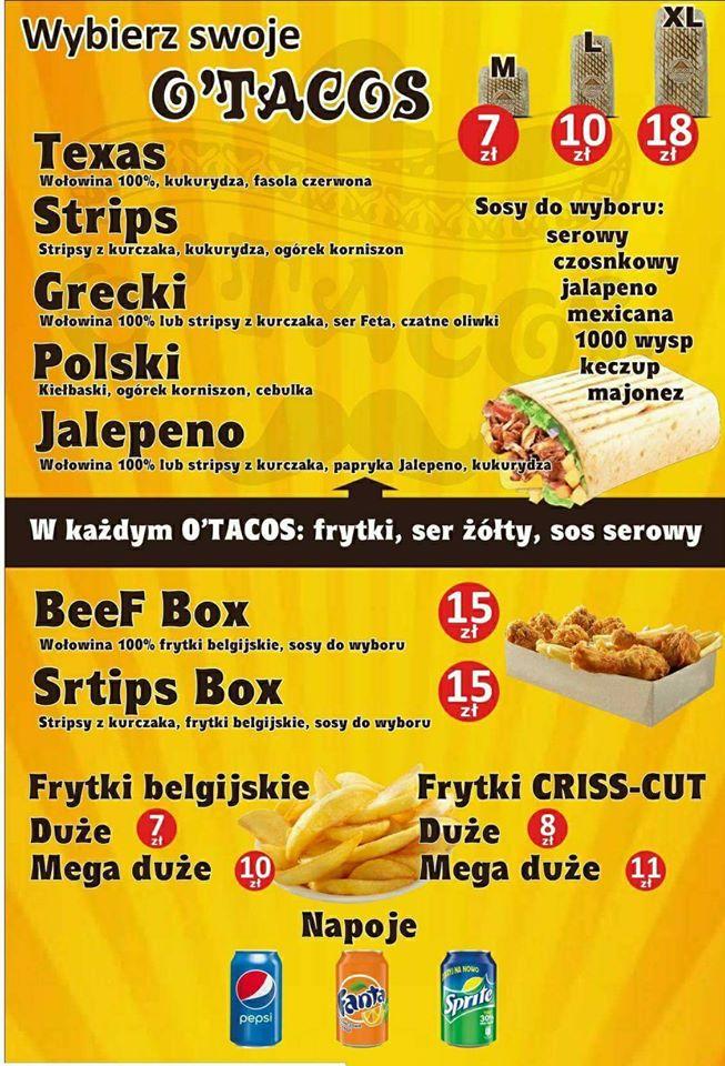 O'tacos Rzeszów меню