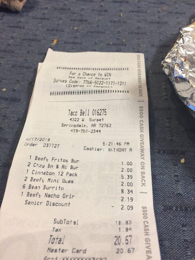 Taco Bell меню