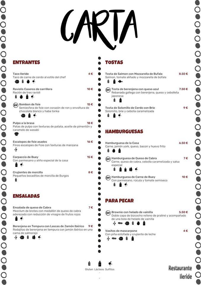 Restaurante Ileride меню