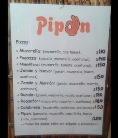 Pipon меню
