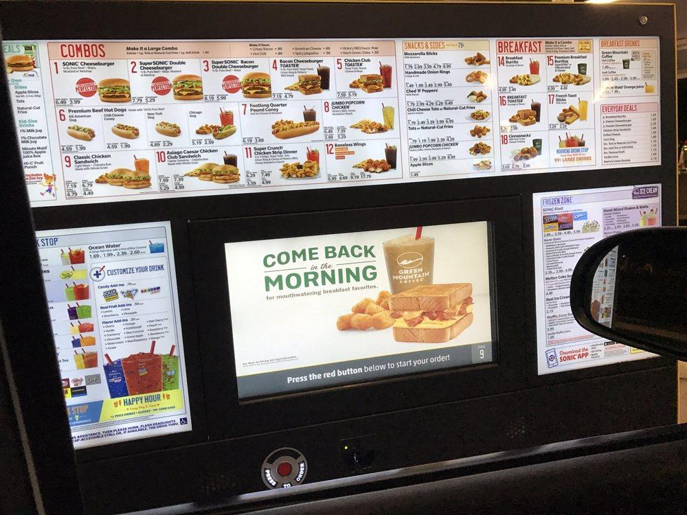Sonic Drive-In меню