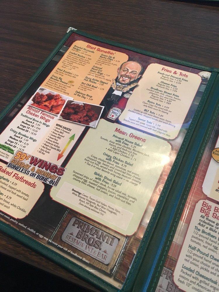 Primanti's меню