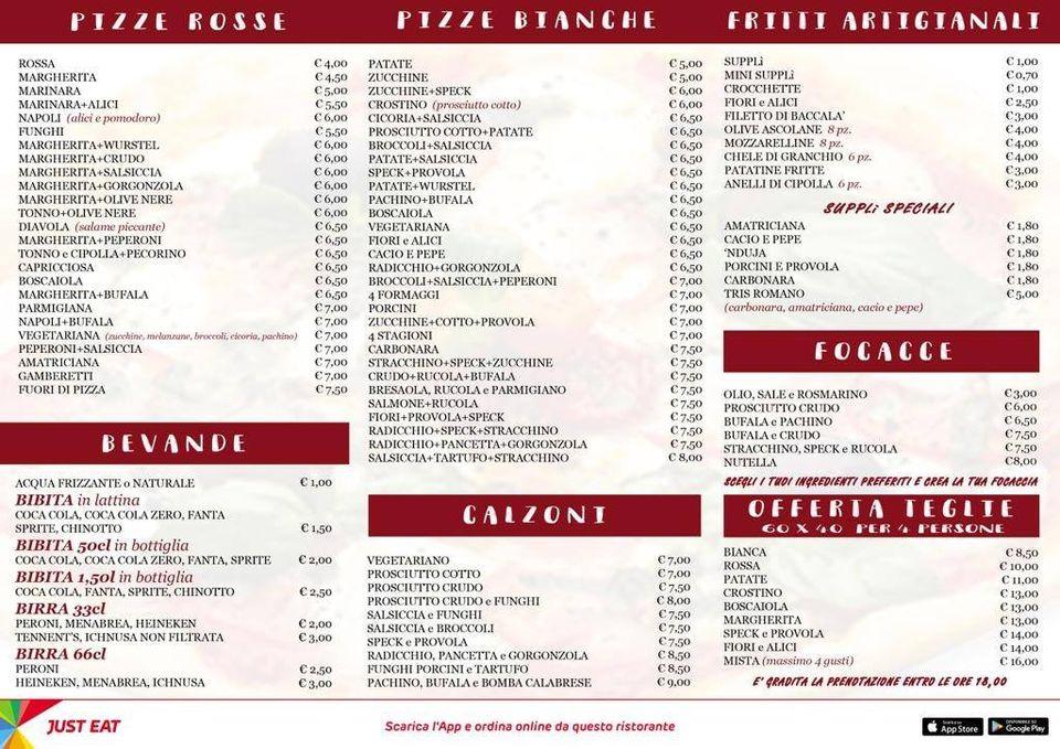 Fuori di pizza di Renzi ivano меню