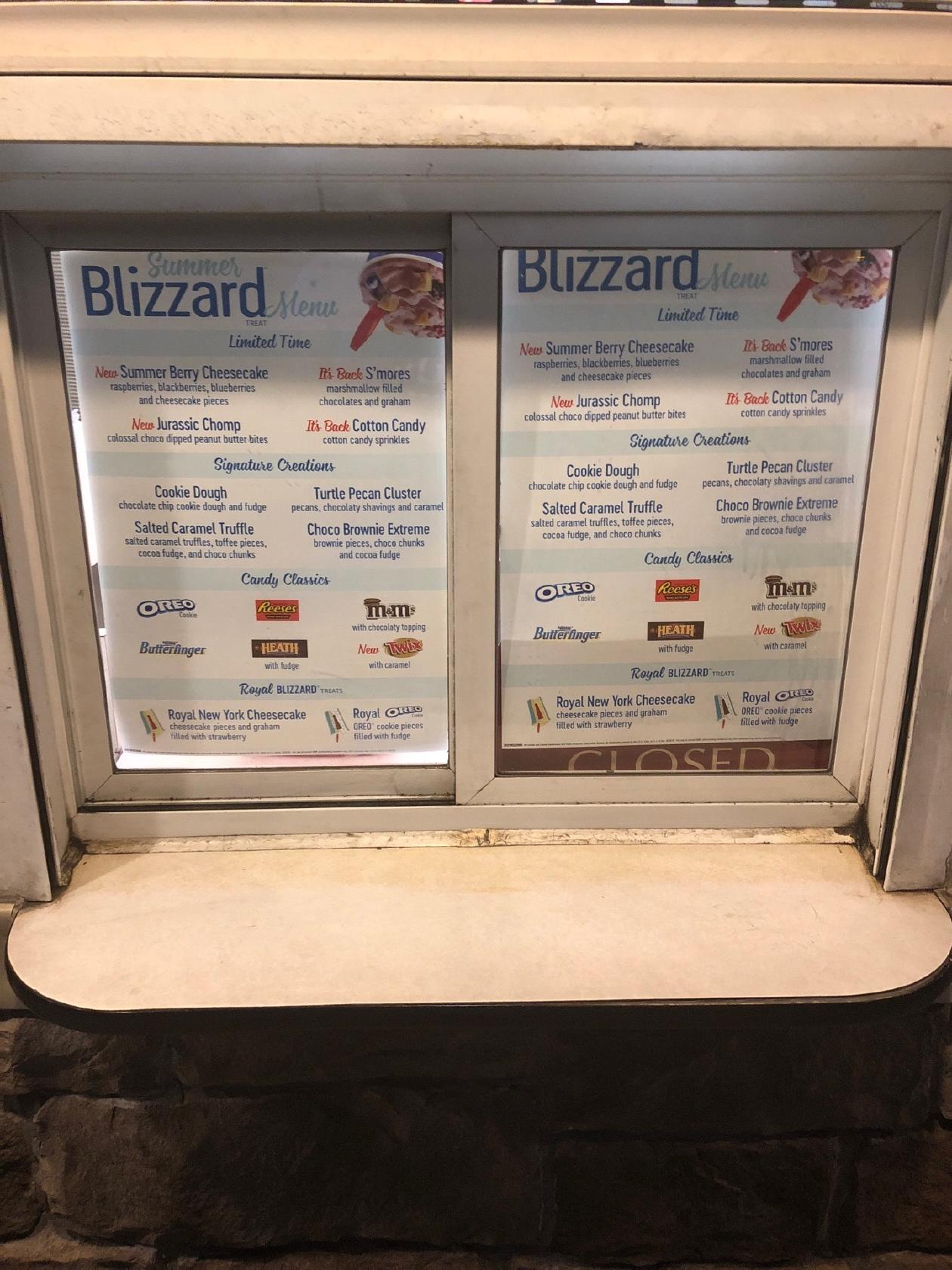 Dairy Queen меню