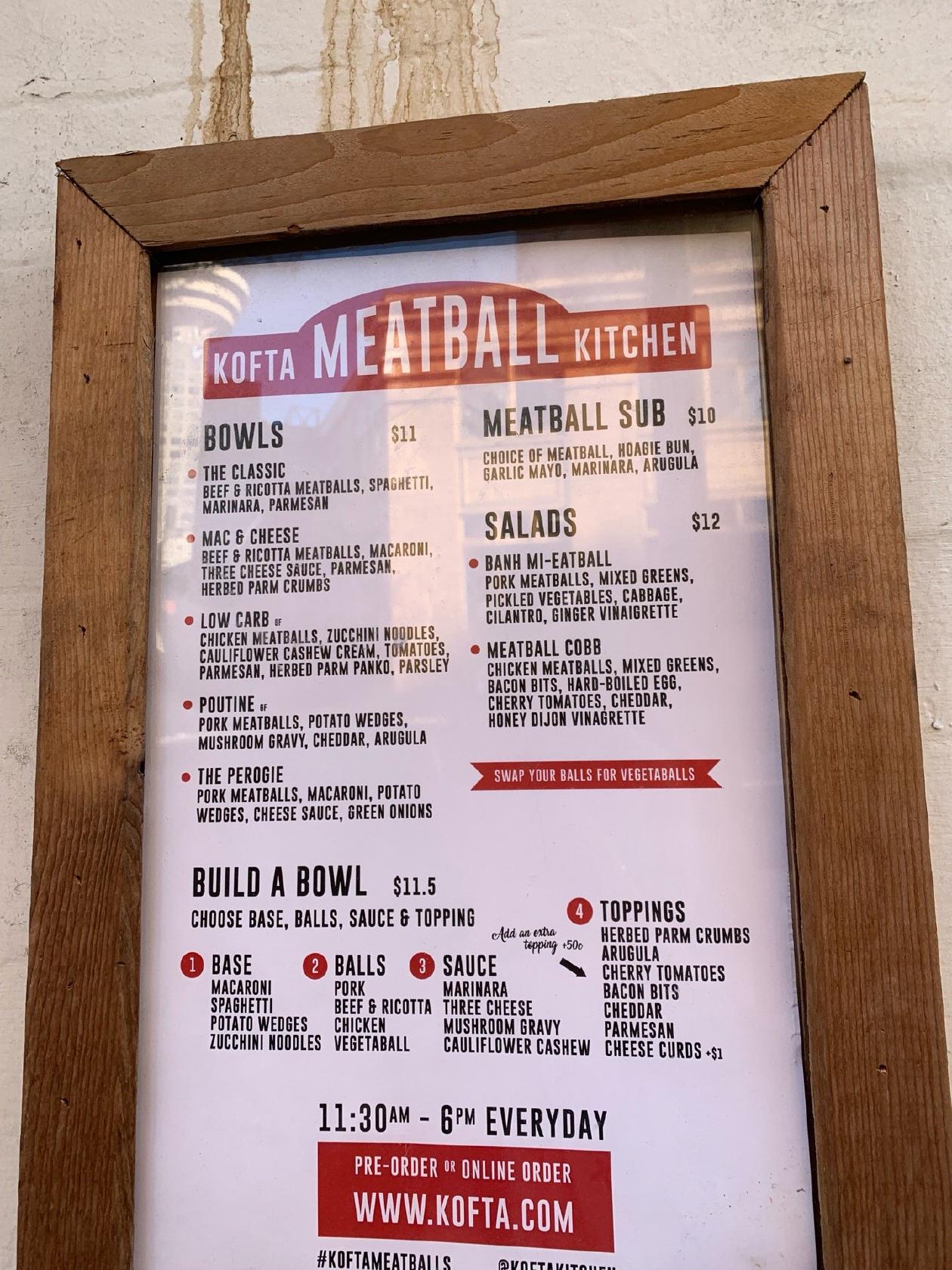 Kofta меню