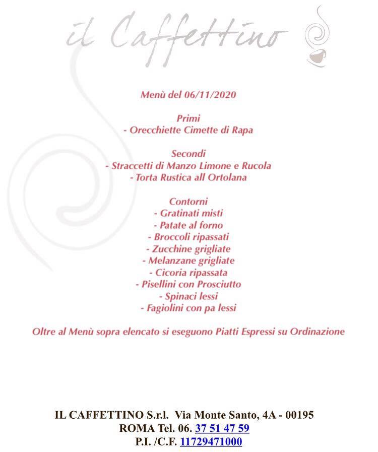 Bar Caffettino меню