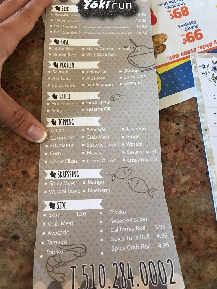 Poki Run Fremont меню