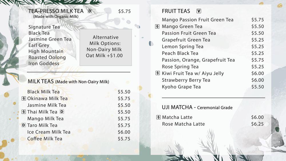 RareTea меню