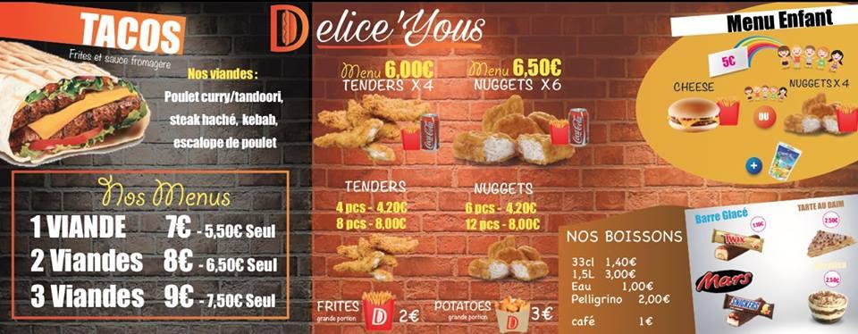 Delice’Yous меню