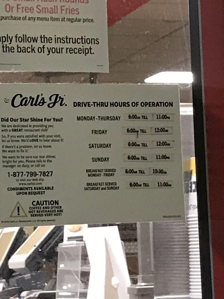 Carl's Jr. меню