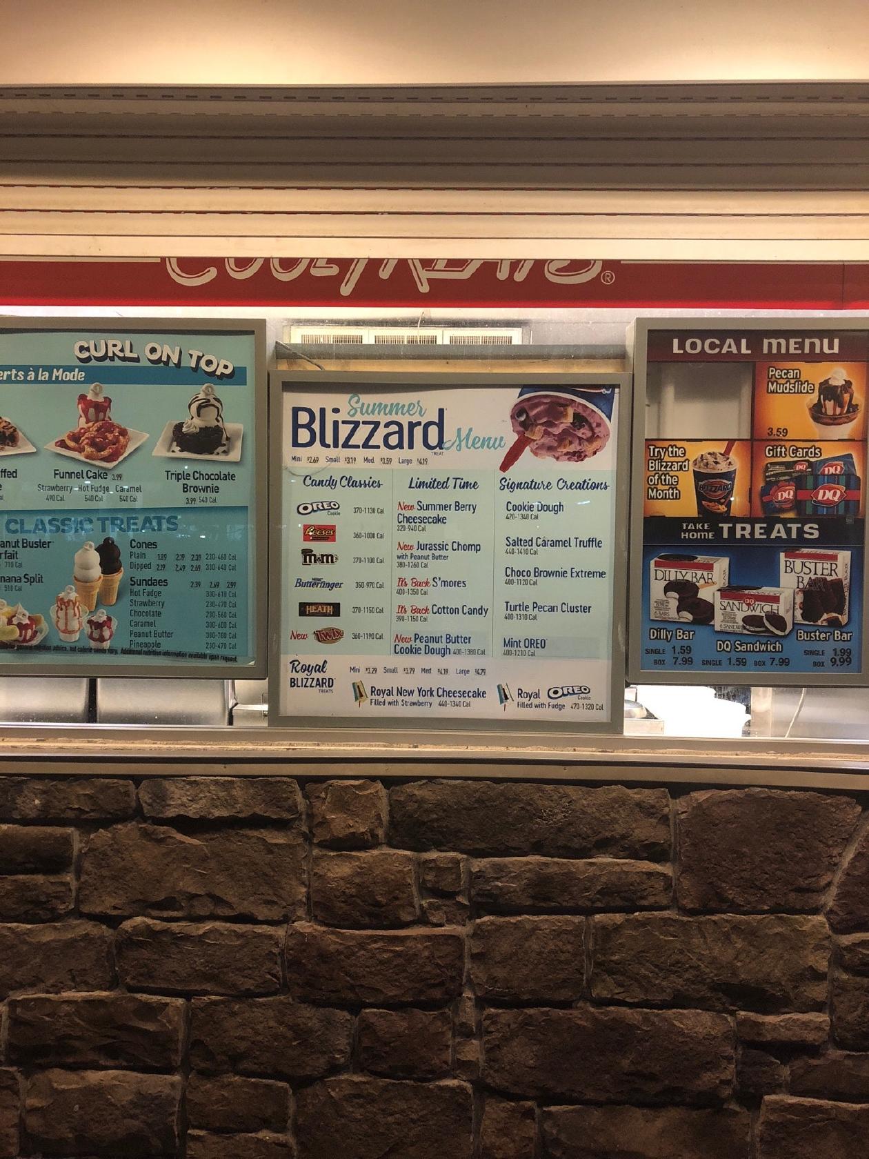Dairy Queen меню