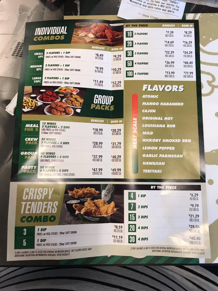 Wingstop меню