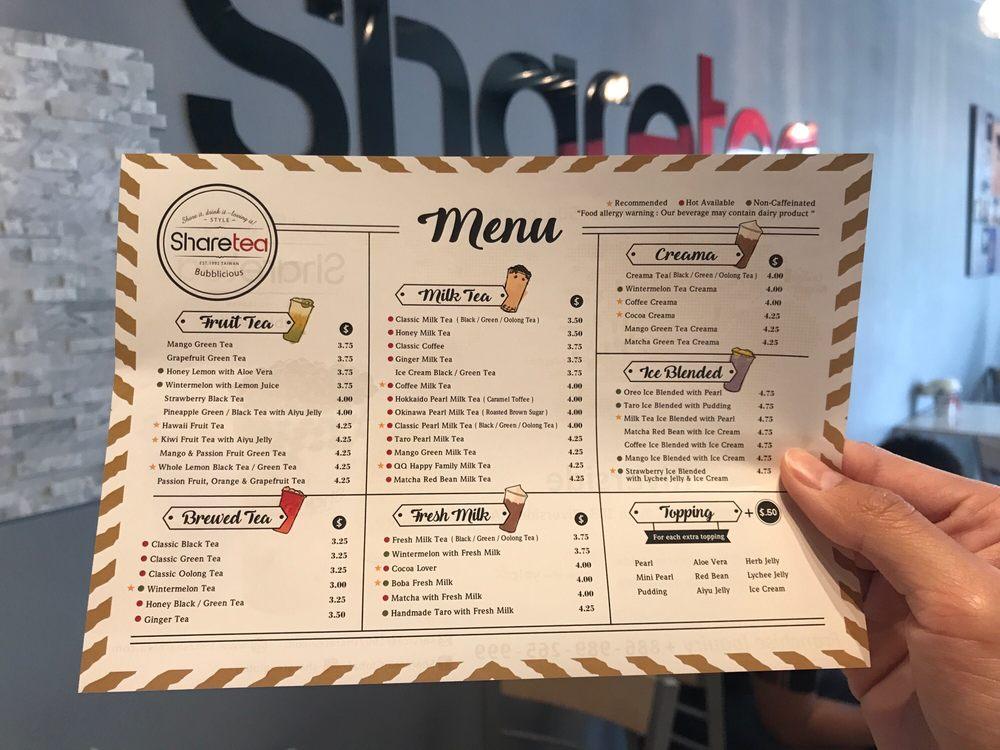 Sharetea меню