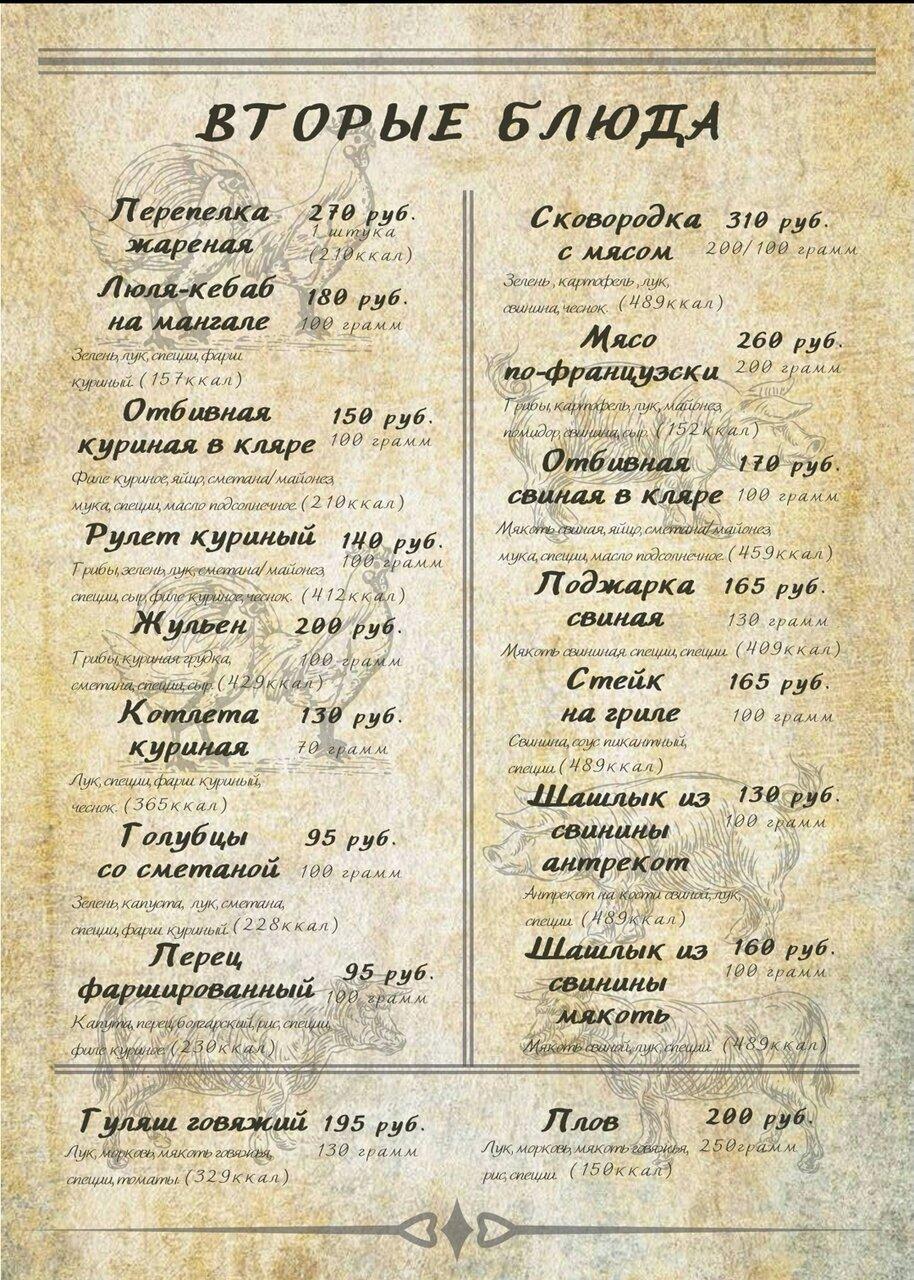 У Мамы меню