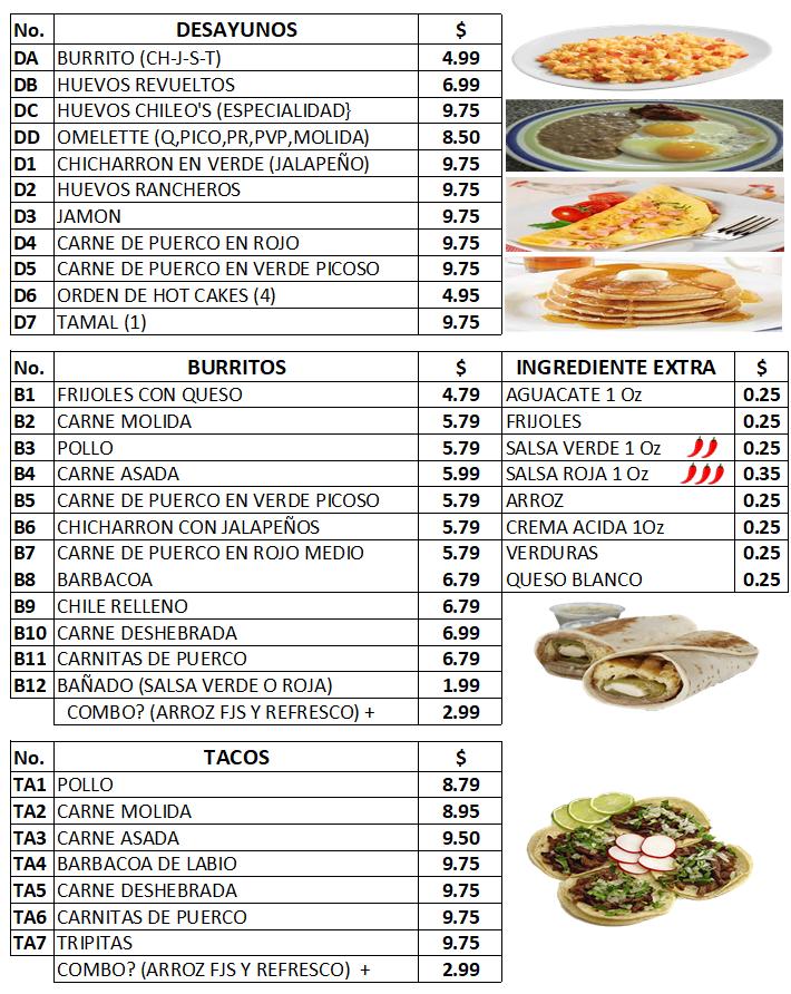 ChiLeo's меню